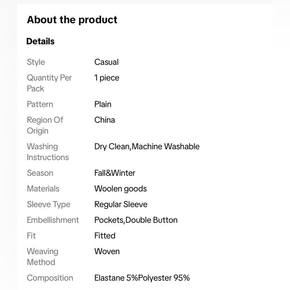 SZ XXL TIKTOK VIRAL OVERCOAT Elegant Black Double-Breasted Women's Coat - Picture 4 of 6